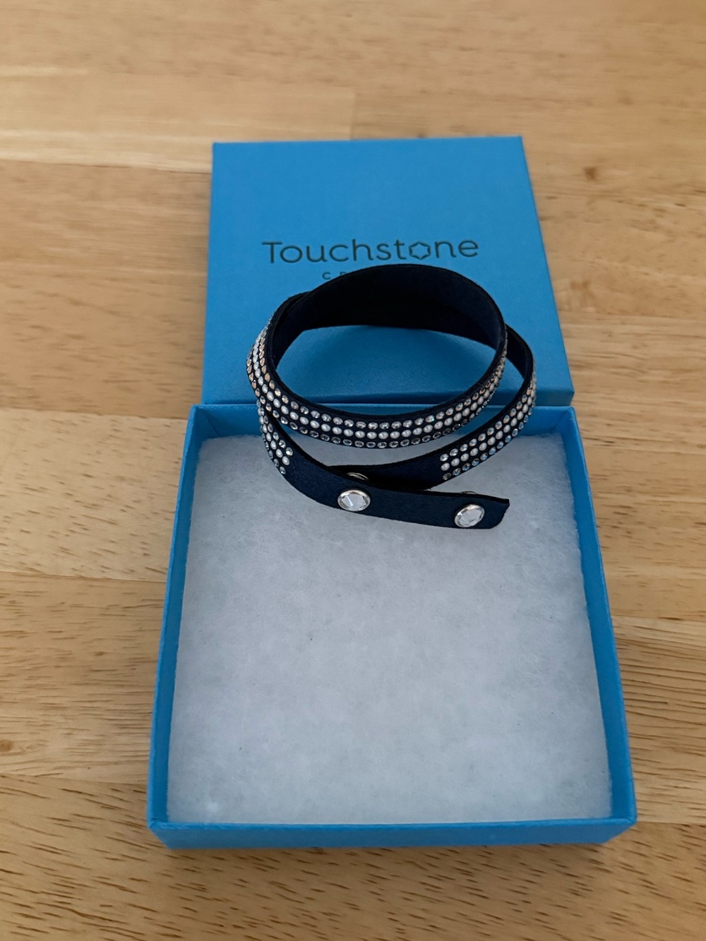 Touchstone Crystal Wrapped Up Bracelet in Navy Pearl - BNIB